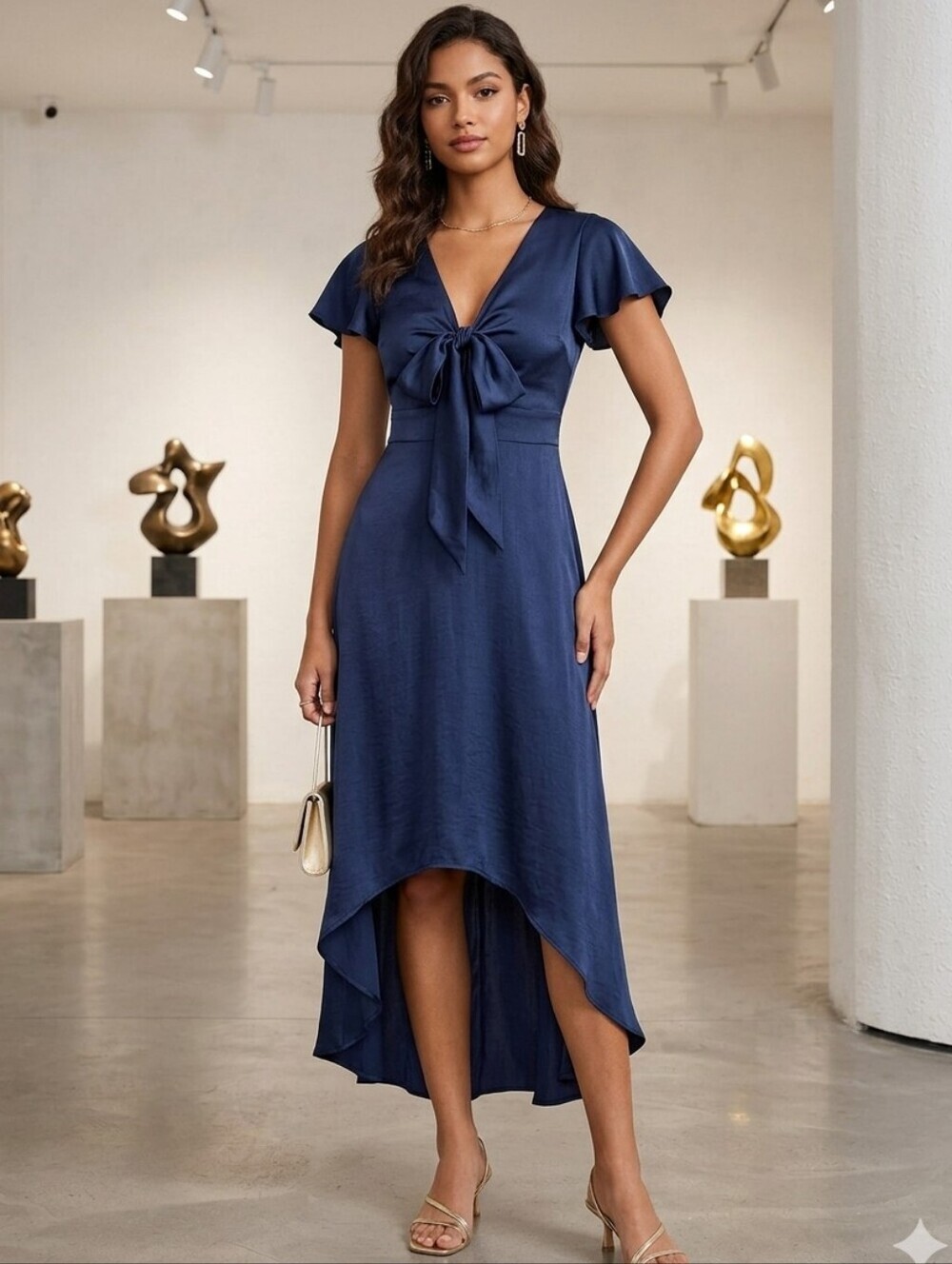 Francesca's Collections Blue Rain Asymmetrical High-Low Dress Blue Sz XS